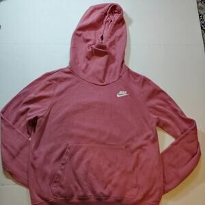 Nike Sportswear Club Fleece Pink Pullover Hoodie Womens Small Sweatshirt